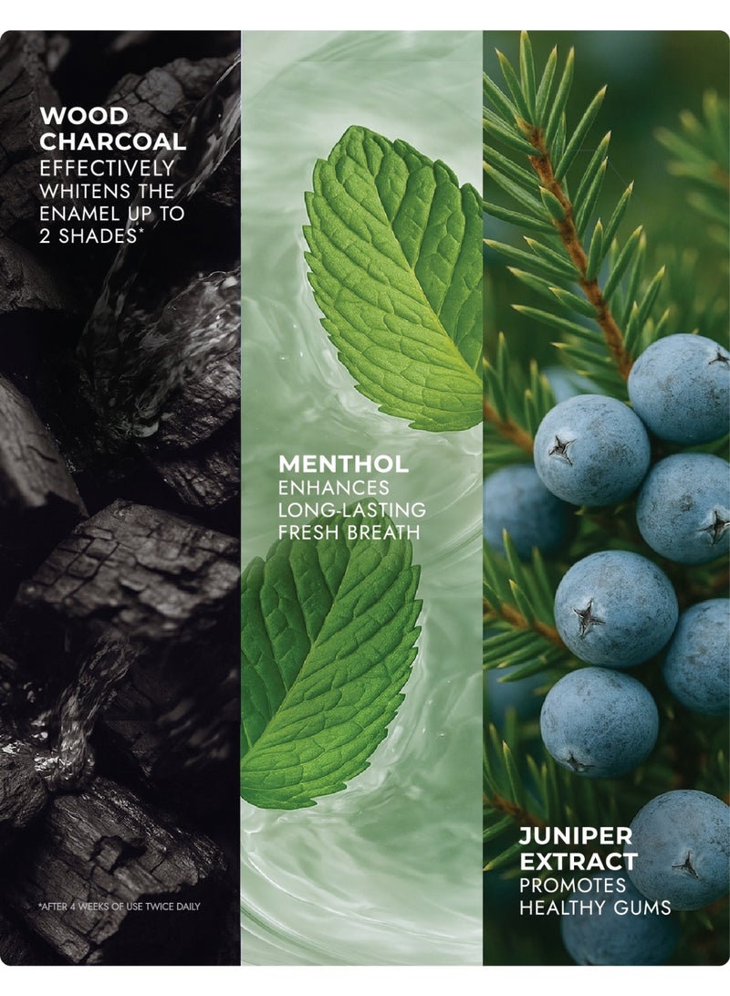 سبلات سبيشل بلاكوود | تبييض قوي | معجون أسود بالفحم | نباتي وخالٍ من الفلورايد | يحتوي على مضادات أكسدة من مستخلص العرعر | انتعاش قوي يدوم طويلاً | 75 مل - Image 3